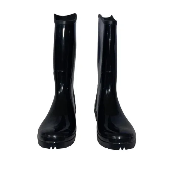 Columbia Sportswear Tall Black Rain Boots Womens 9 Rubber Slip On Barely Used - Picture 2 of 10
